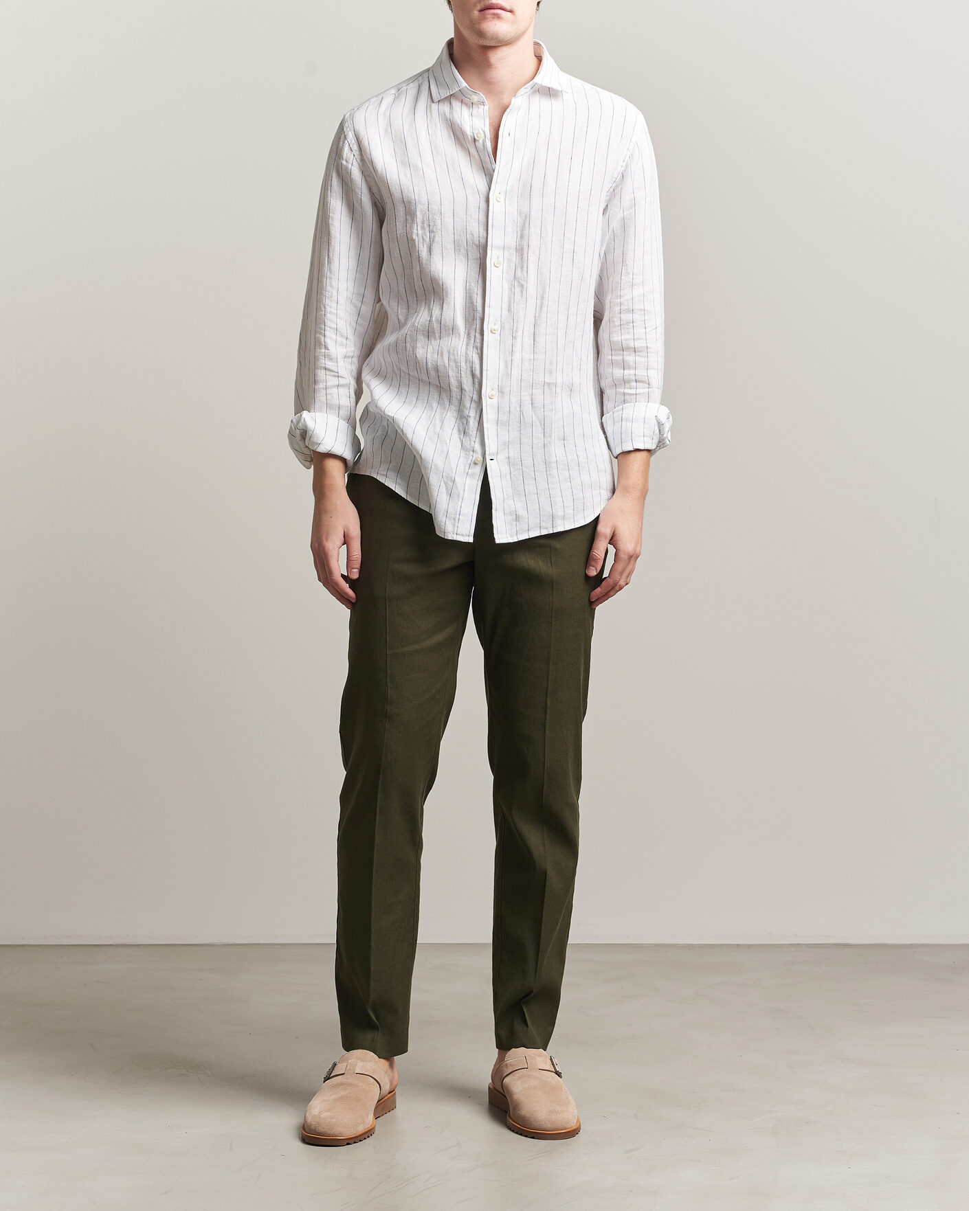 Herr | Byxor | Orlebar Brown | Ray Linen Pants Bayleaf Green