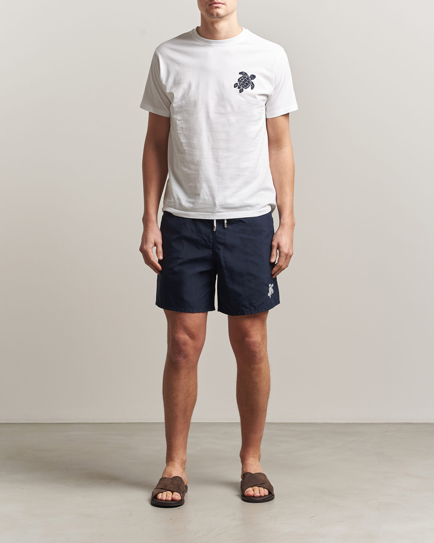 Herr | Badbyxor | Vilebrequin | Moka Swimshorts Marine/Blanc