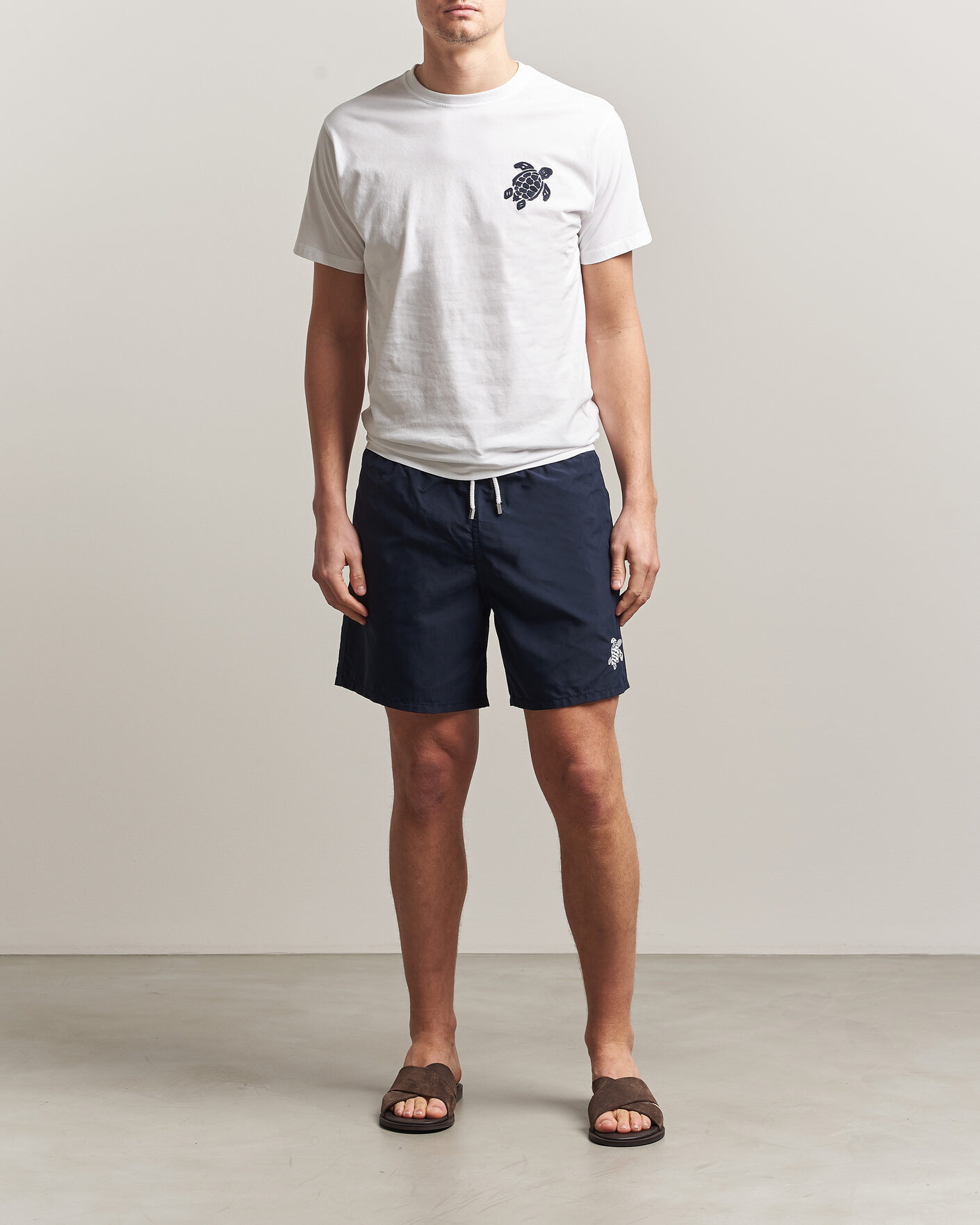 Herr | T-Shirts | Vilebrequin | Embroidered Crew Neck T-Shirt Blanc