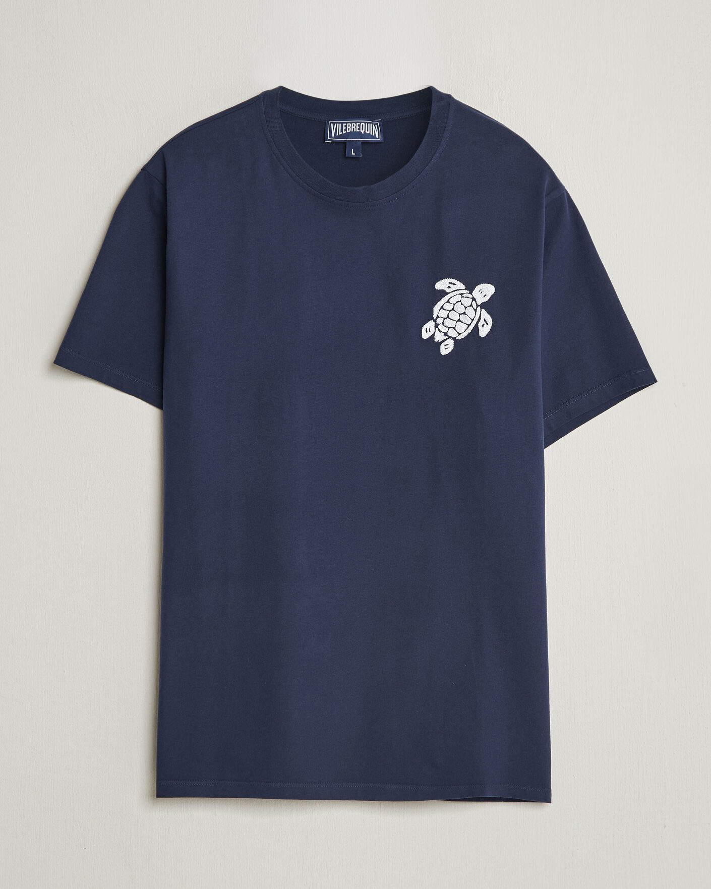 Herr | T-Shirts | Vilebrequin | Embroidered Crew Neck T-Shirt Bleu Marine