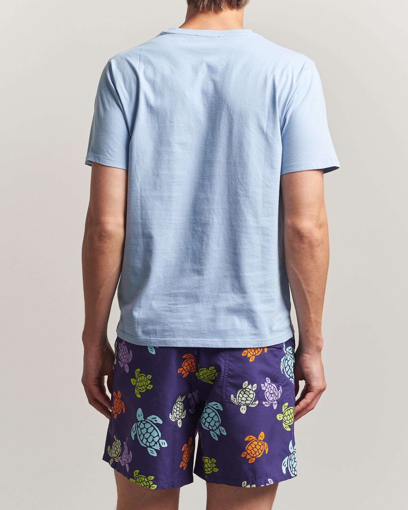 Herr | T-Shirts | Vilebrequin | Printed Crew Neck T-Shirt Cloudy Blue