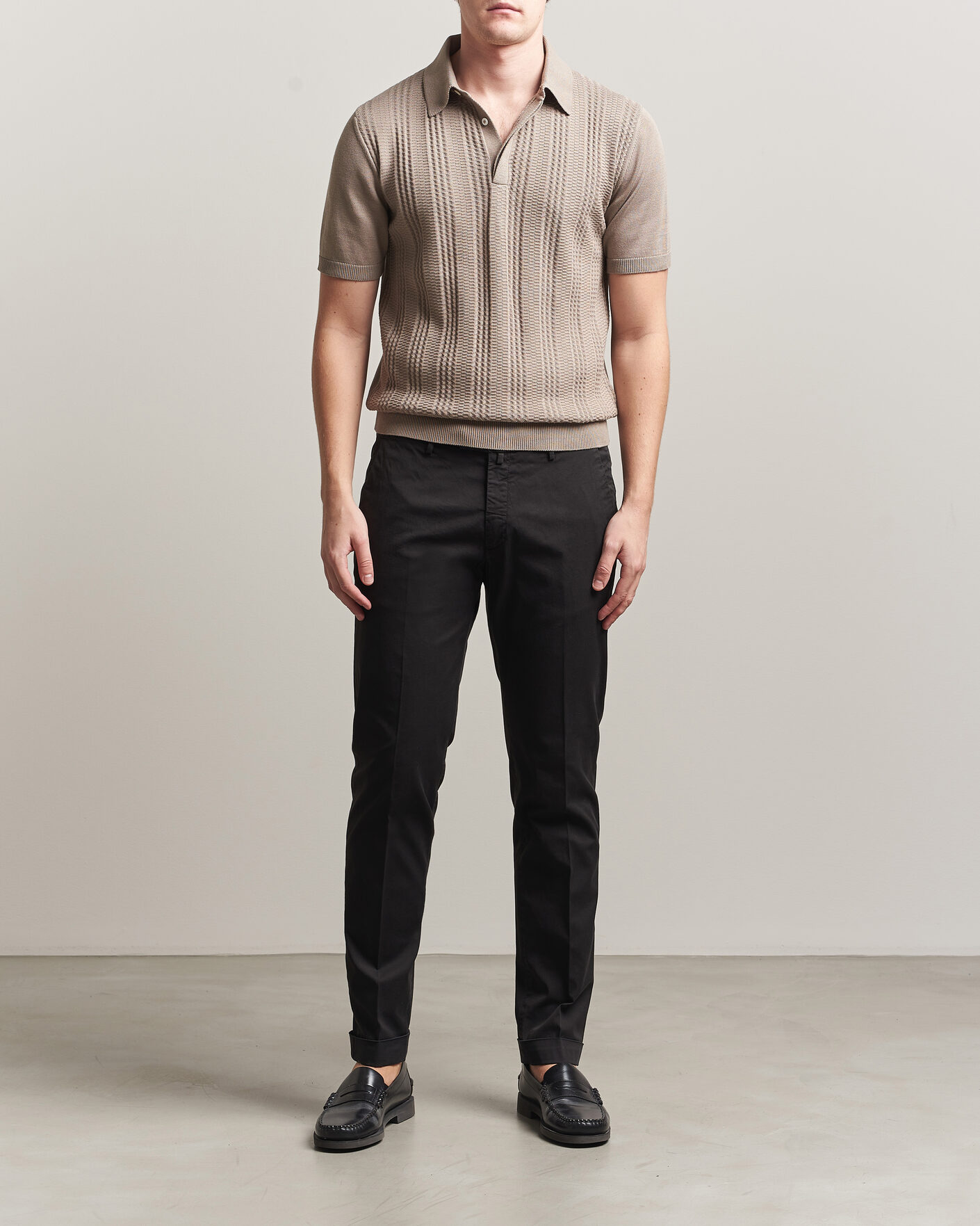Herr | Byxor | Briglia 1949 | Slim Fit Cotton Chinos Black