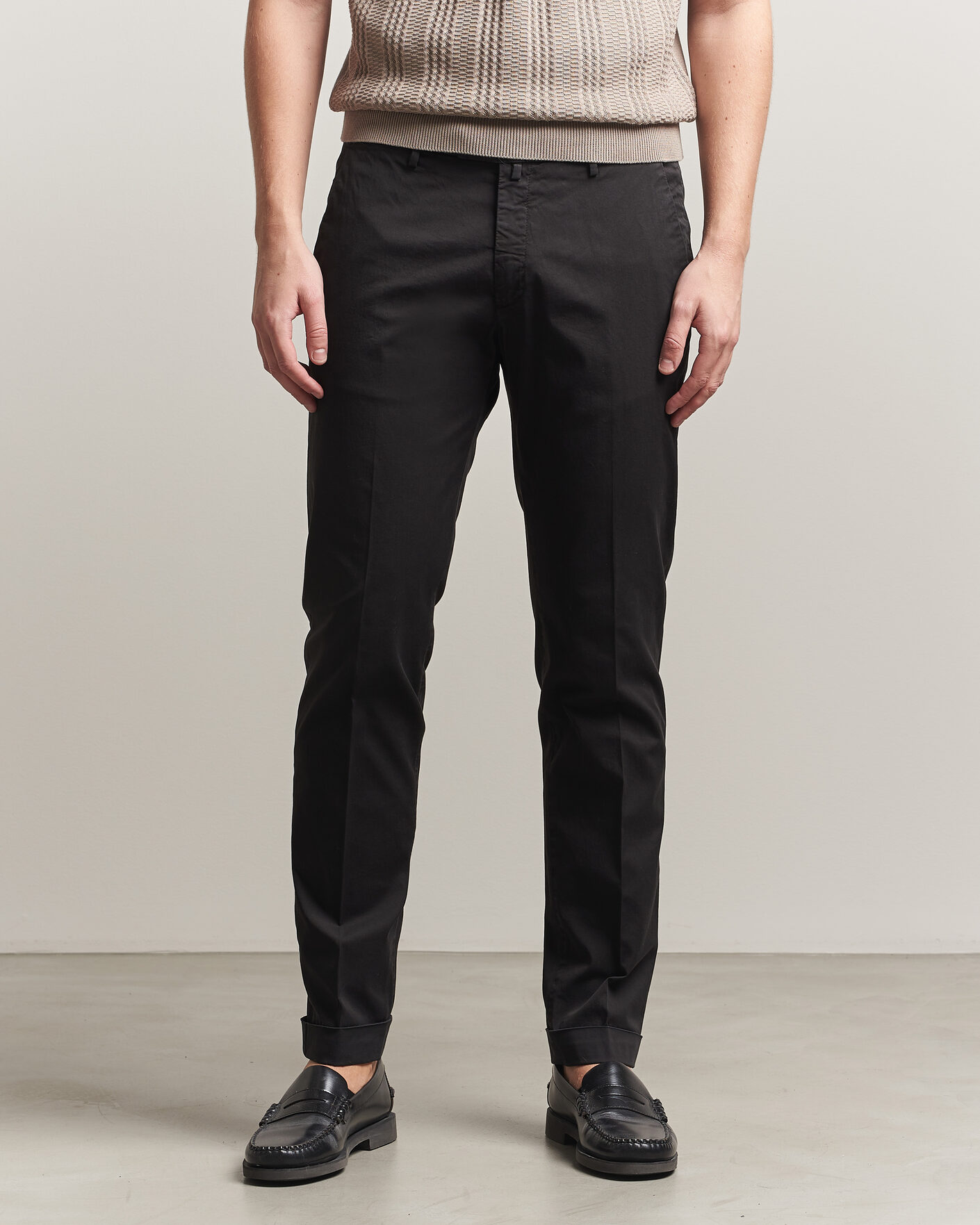Herr | Byxor | Briglia 1949 | Slim Fit Cotton Chinos Black
