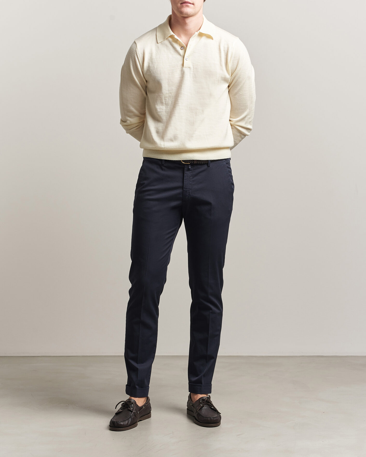 Herr | Byxor | Briglia 1949 | Slim Fit Cotton Chinos Navy
