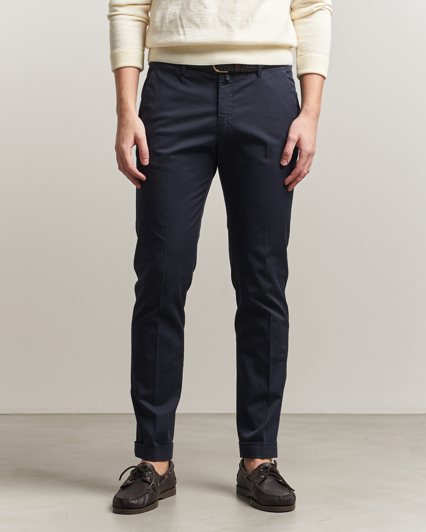 Herr | Byxor | Briglia 1949 | Slim Fit Cotton Chinos Navy