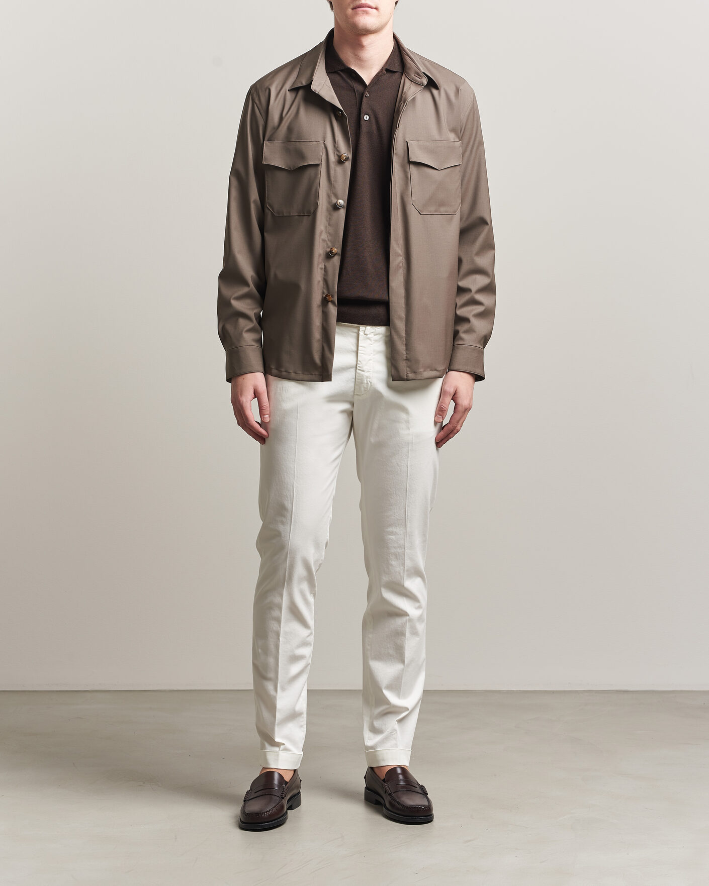 Herr | Byxor | Briglia 1949 | Slim Fit Cotton Chinos White