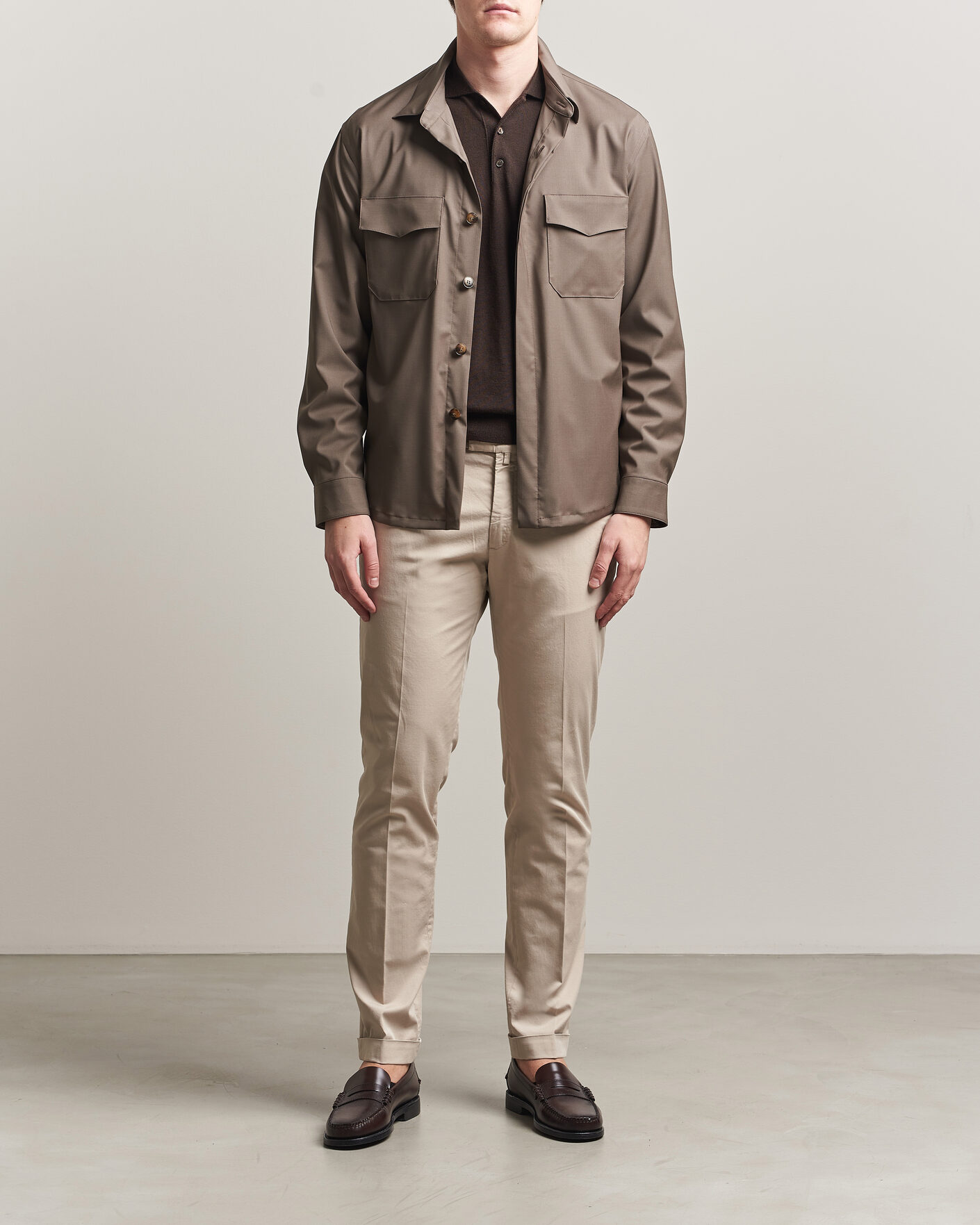 Herr | Byxor | Briglia 1949 | Slim Fit Cotton Chinos Beige