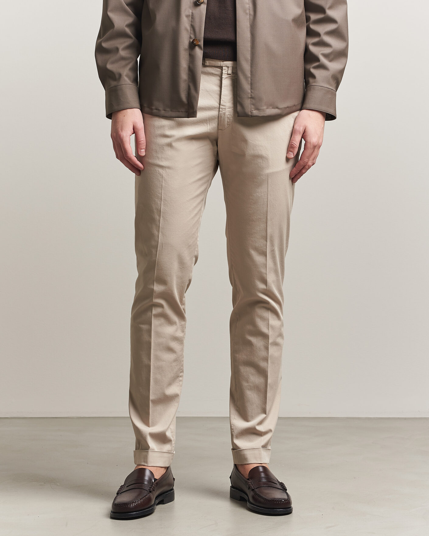 Herr | Byxor | Briglia 1949 | Slim Fit Cotton Chinos Beige