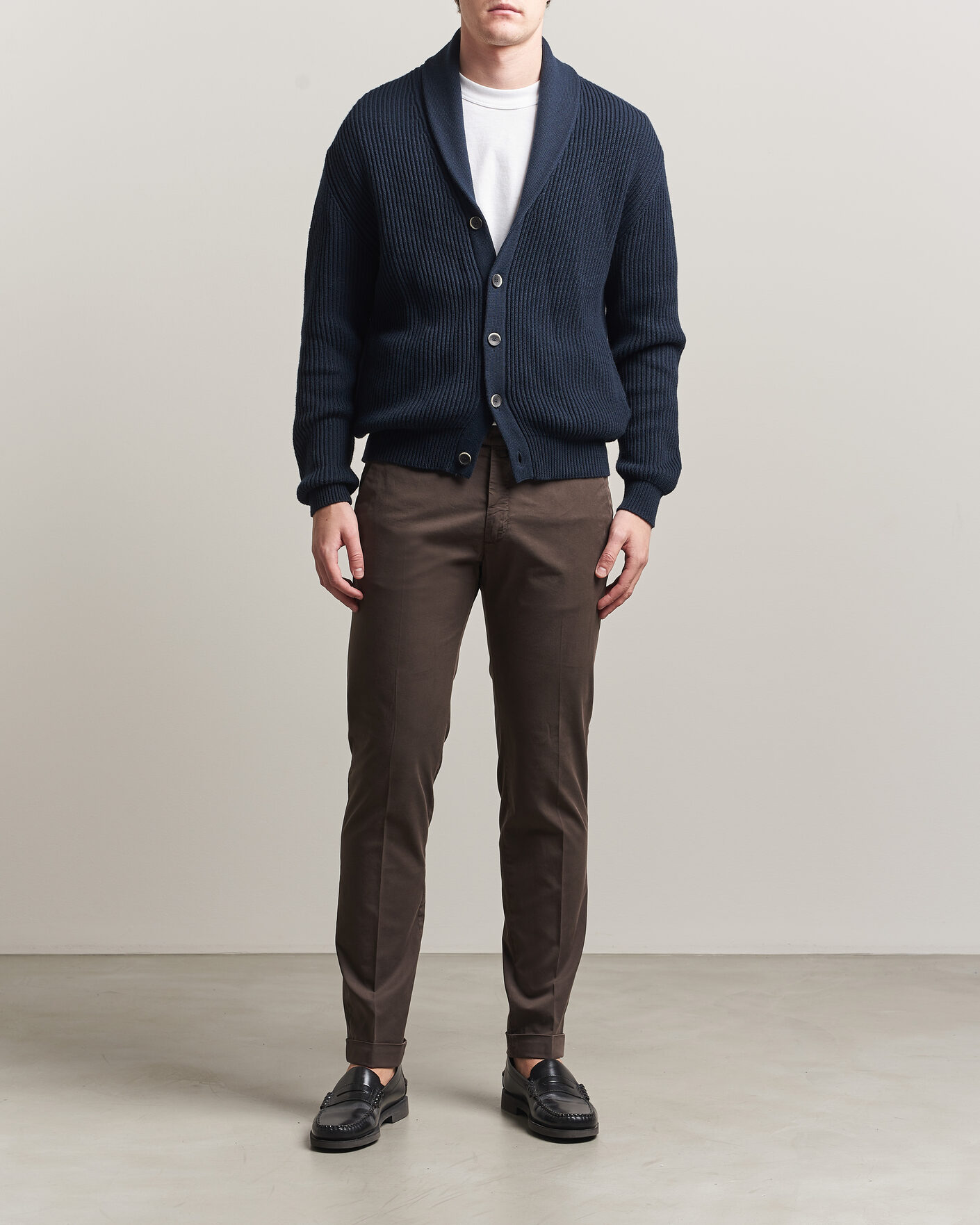 Herr | Byxor | Briglia 1949 | Slim Fit Cotton Chinos Brown