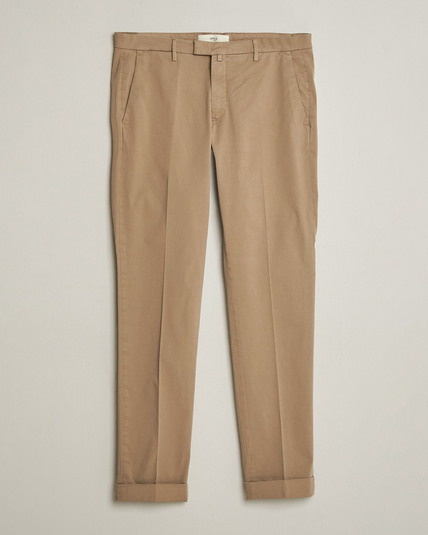 Herr | Byxor | Briglia 1949 | Slim Fit Cotton Chinos Taupe
