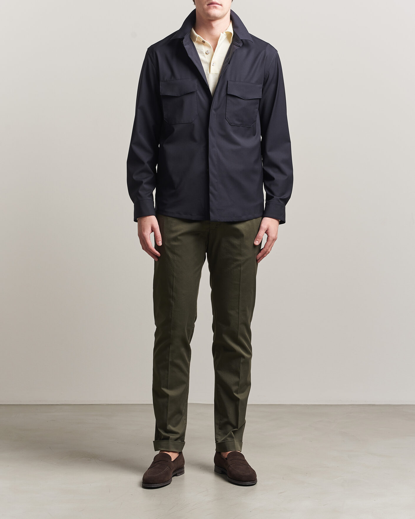 Herr | Byxor | Briglia 1949 | Slim Fit Cotton Chinos Dark Green