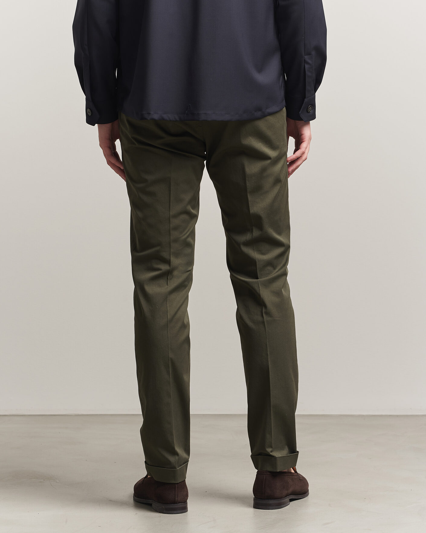 Herr | Byxor | Briglia 1949 | Slim Fit Cotton Chinos Dark Green