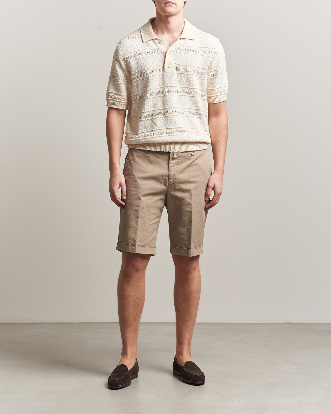 Herr | Shorts | Briglia 1949 | Cotton Stretch Shorts Taupe