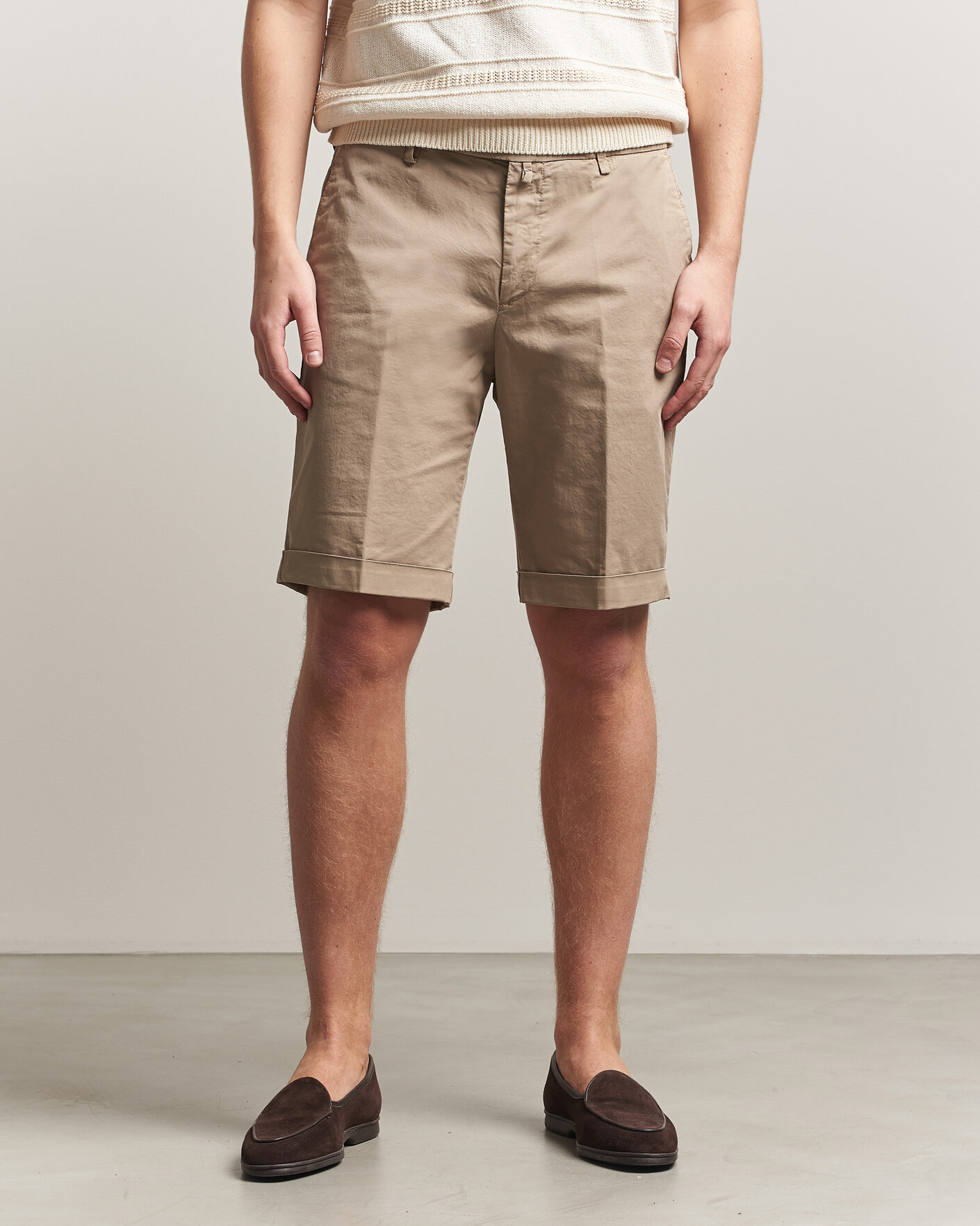Herr | Shorts | Briglia 1949 | Cotton Stretch Shorts Taupe