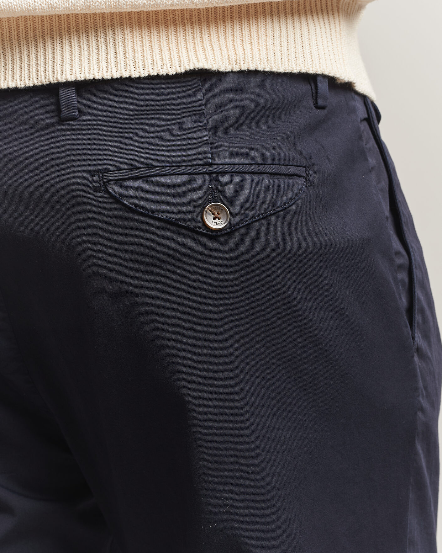 Herr | Byxor | Briglia 1949 | Easy Fit Pleated Cotton Stretch Chino Navy