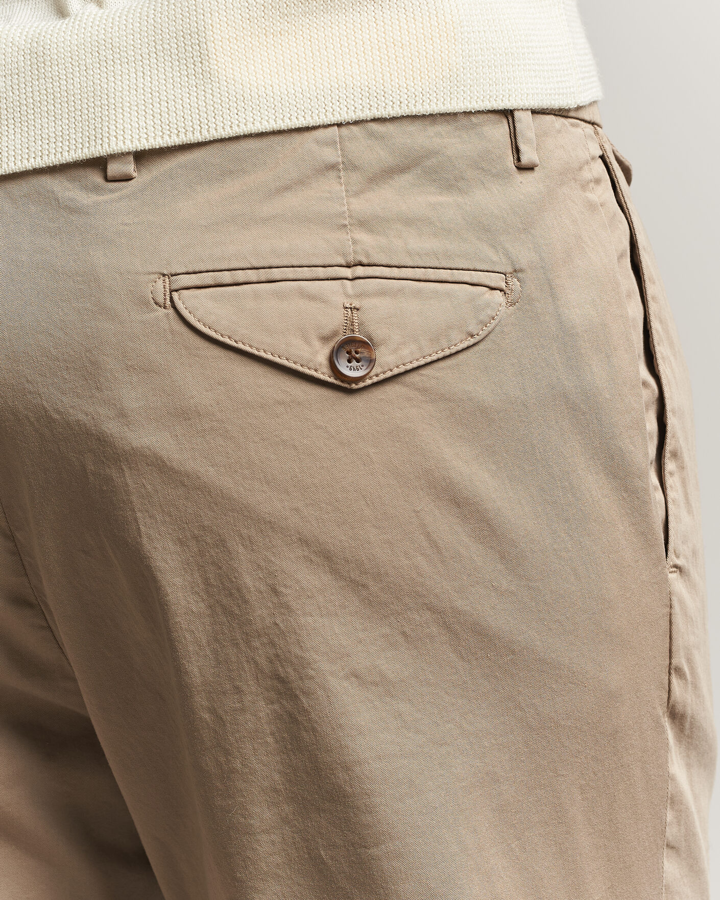 Herr | Byxor | Briglia 1949 | Easy Fit Pleated Cotton Stretch Chino Taupe