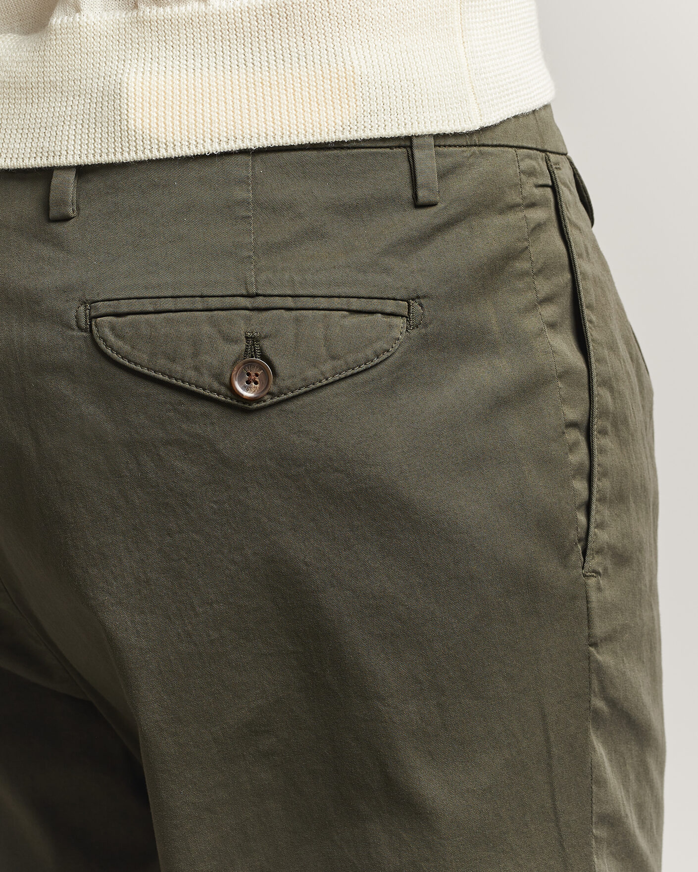 Herr | Byxor | Briglia 1949 | Easy Fit Pleated Cotton Stretch Chino Olive