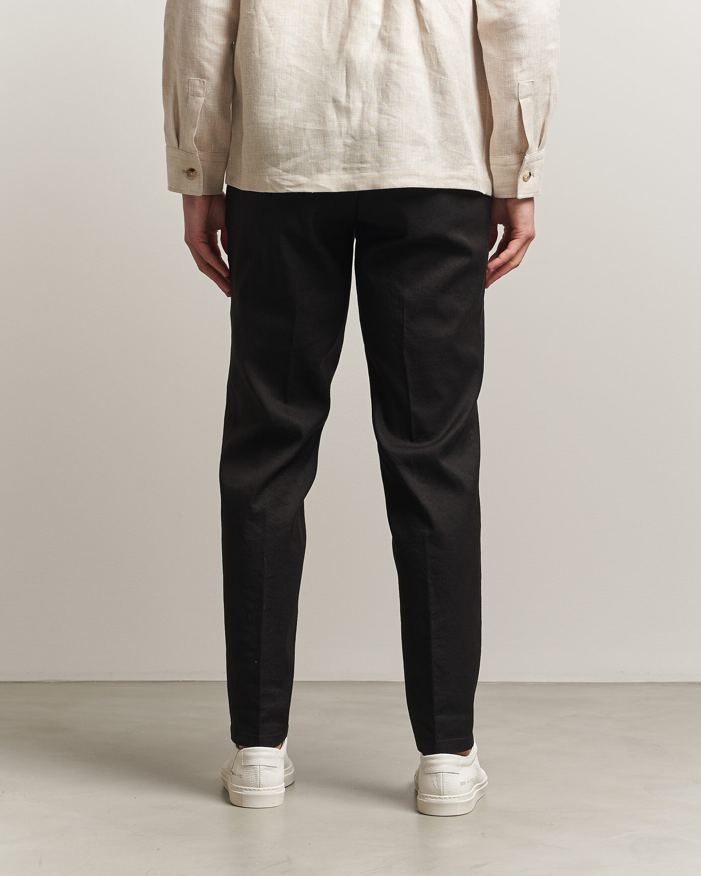 Herr | Byxor | Briglia 1949 | Pleated Linen Trousers Black