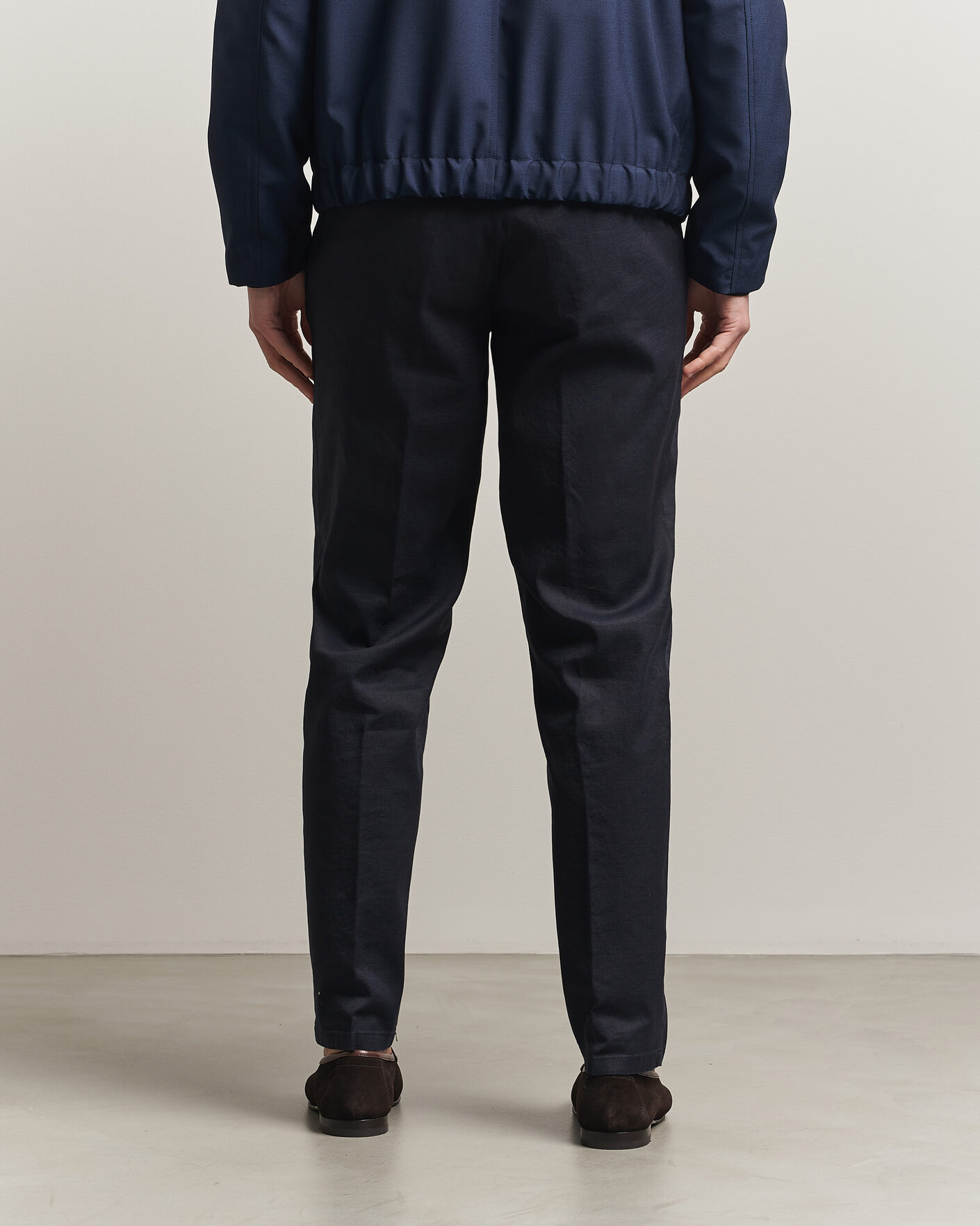 Herr | Byxor | Briglia 1949 | Pleated Linen Trousers Navy