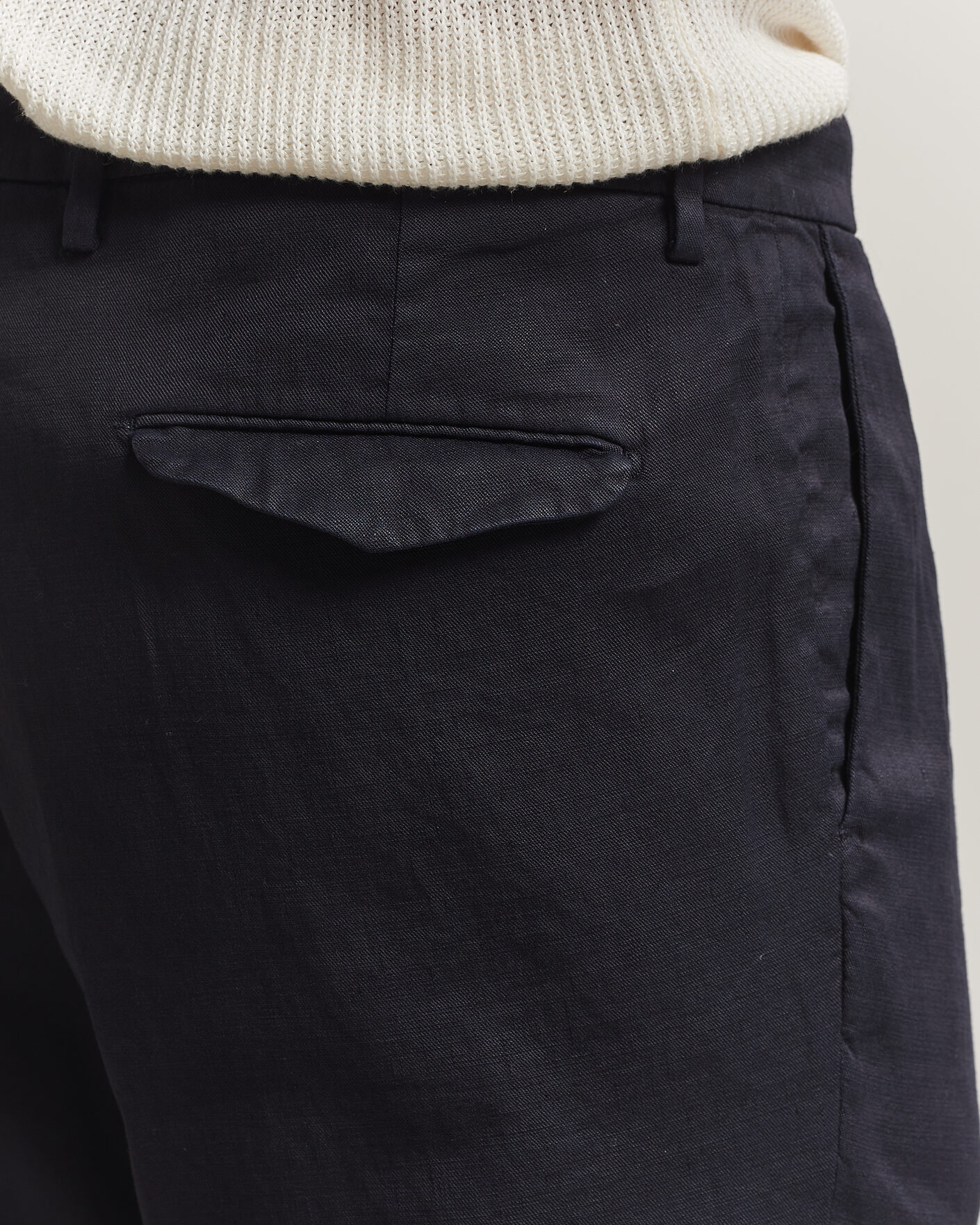 Herr | Byxor | Briglia 1949 | Pleated Linen Trousers Navy