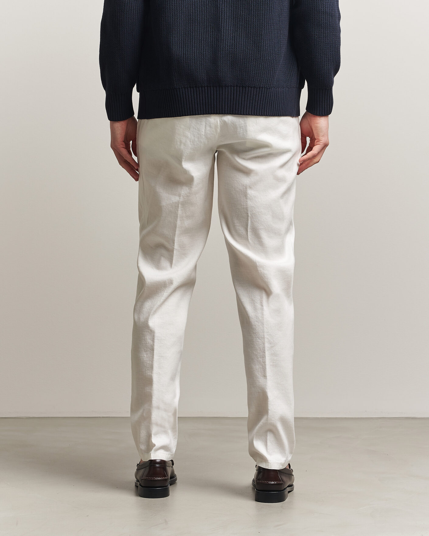 Herr | Byxor | Briglia 1949 | Pleated Linen Trousers Cream