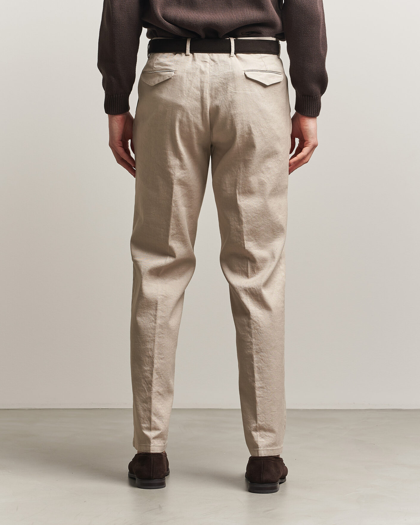 Herr | Byxor | Briglia 1949 | Pleated Linen Trousers Beige