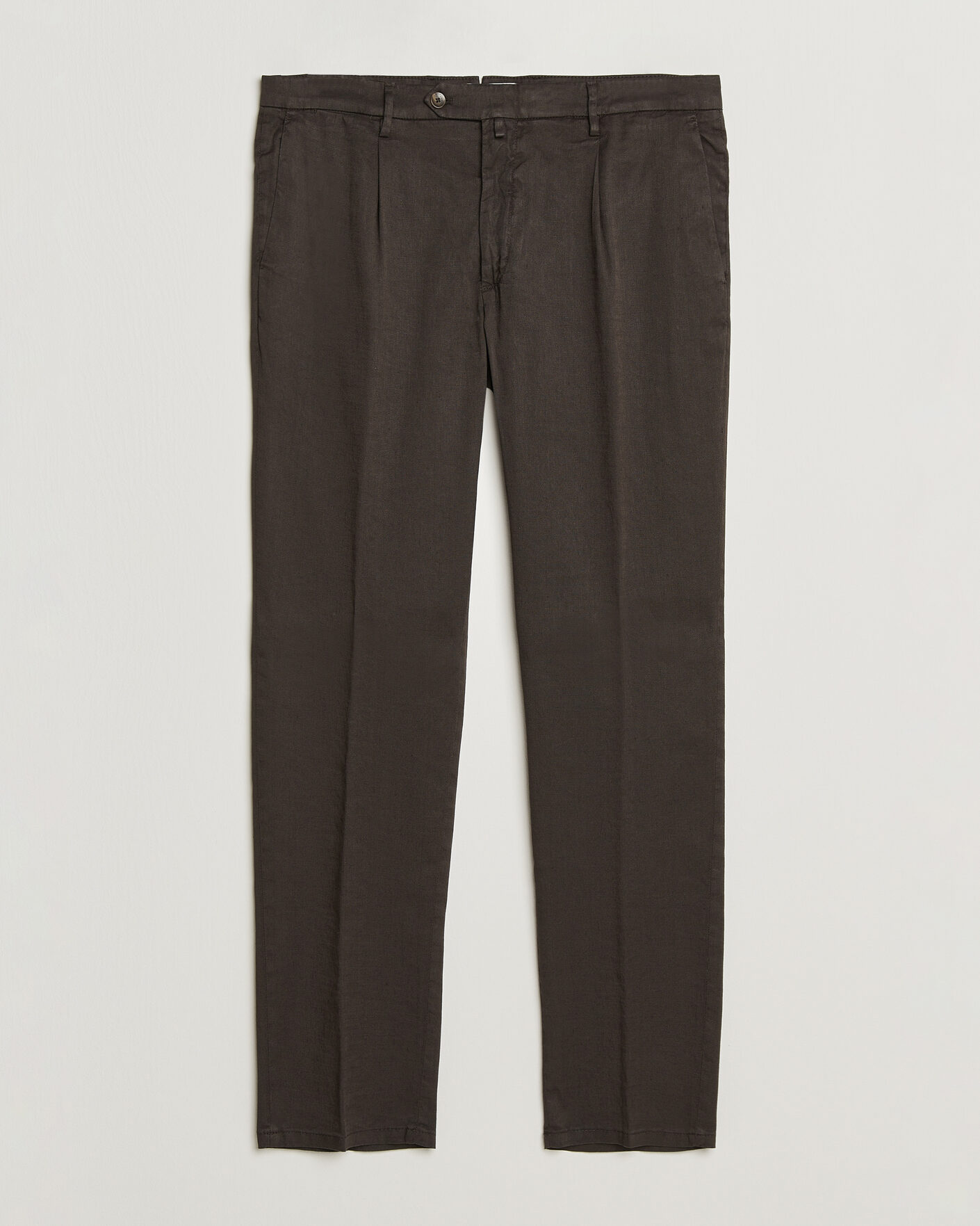 Herr | Byxor | Briglia 1949 | Pleated Linen Trousers Brown