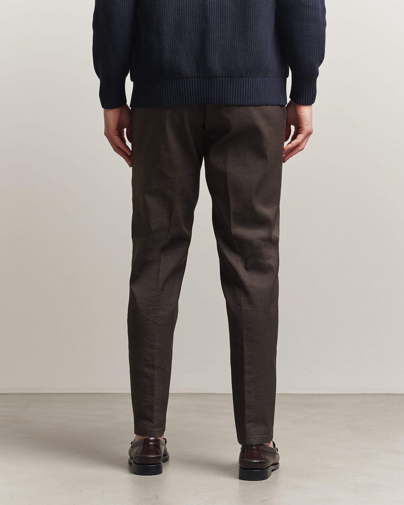 Herr | Byxor | Briglia 1949 | Pleated Linen Trousers Brown