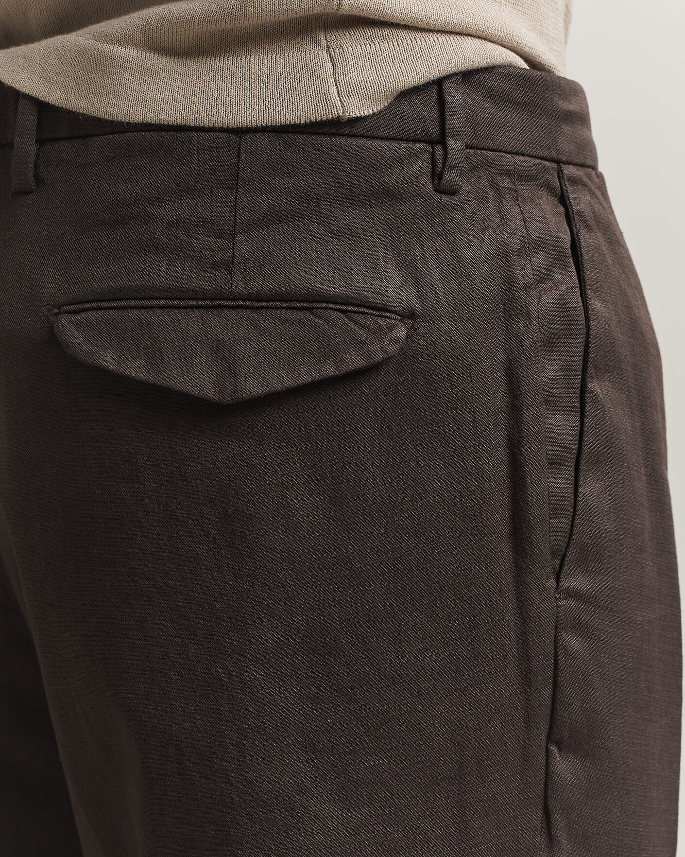 Herr | Byxor | Briglia 1949 | Pleated Linen Trousers Brown