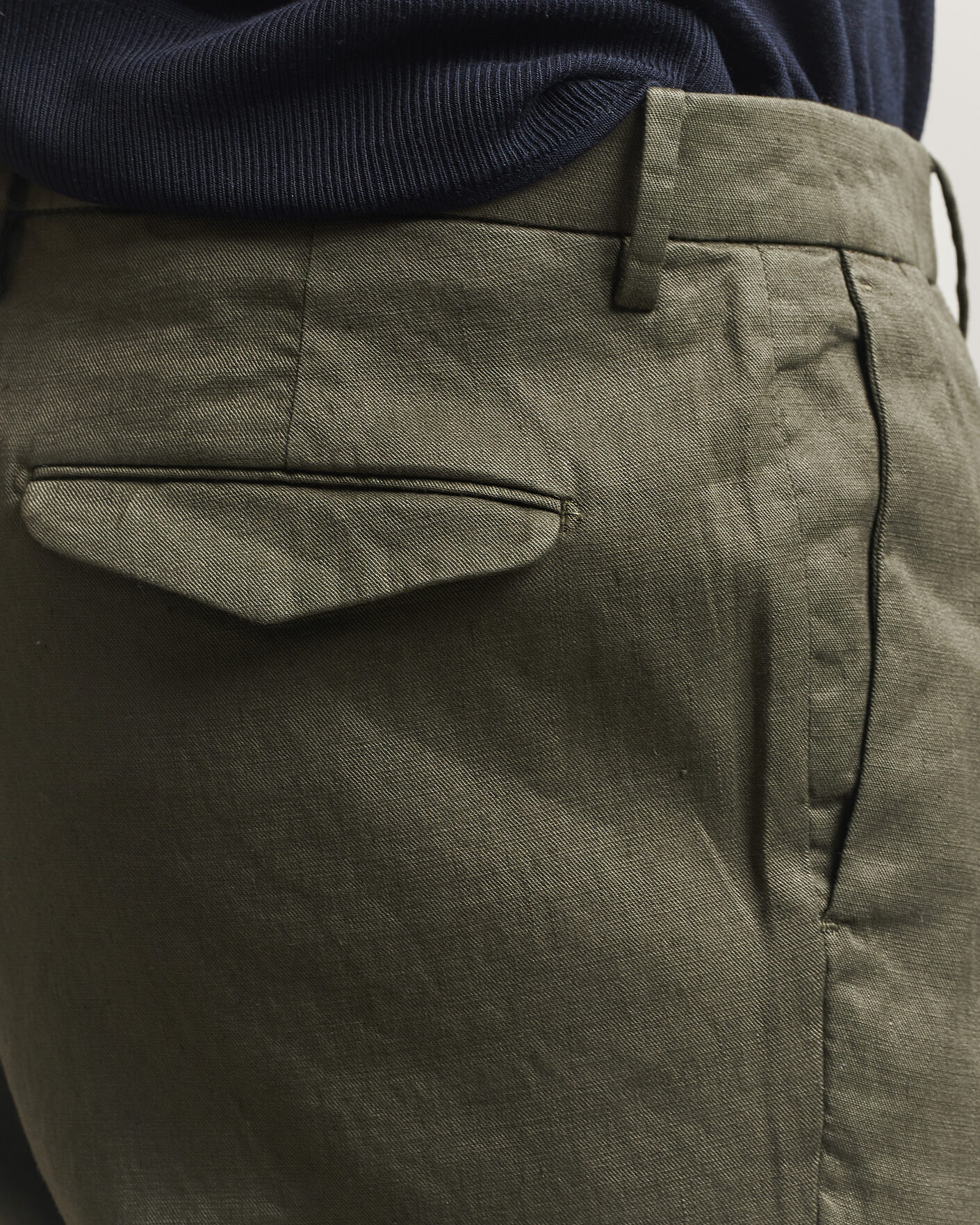 Herr | Byxor | Briglia 1949 | Pleated Linen Trousers Olive