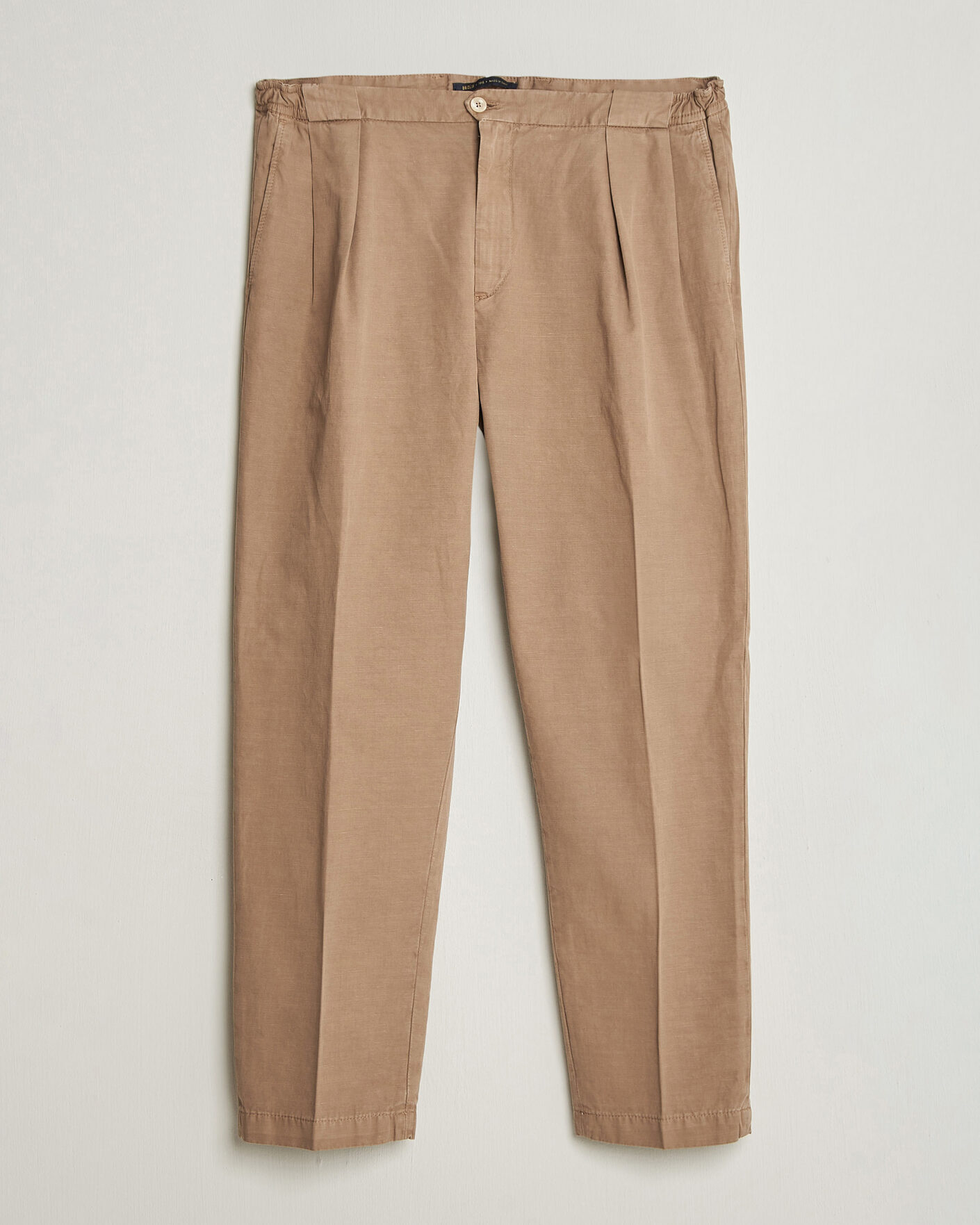 Herr | Byxor | Briglia 1949 | Portobello Loose Fit Cotton/Linen Trousers Beige