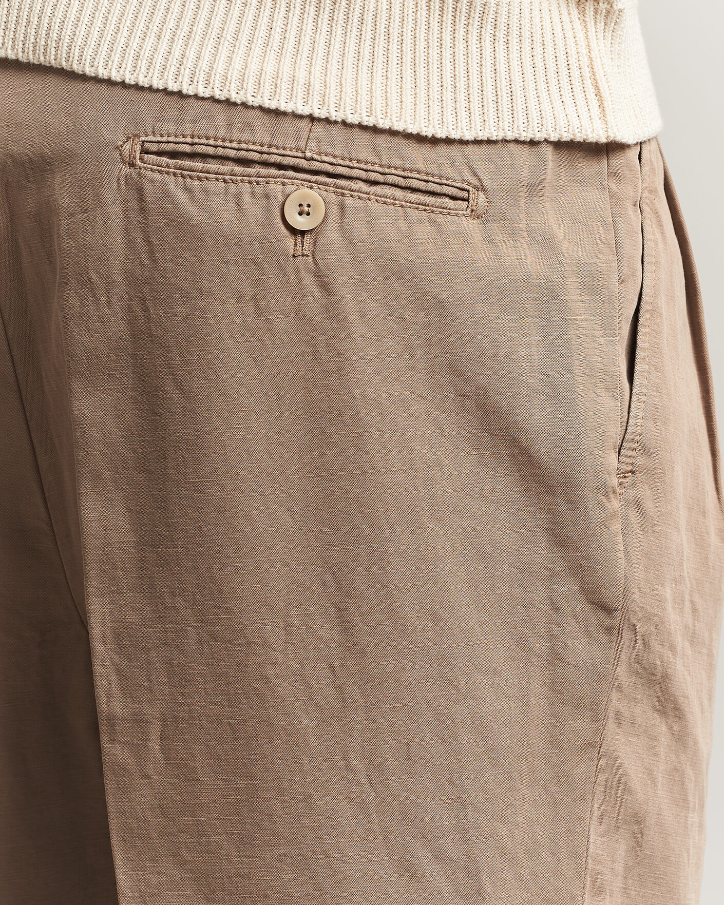 Herr | Byxor | Briglia 1949 | Portobello Loose Fit Cotton/Linen Trousers Beige