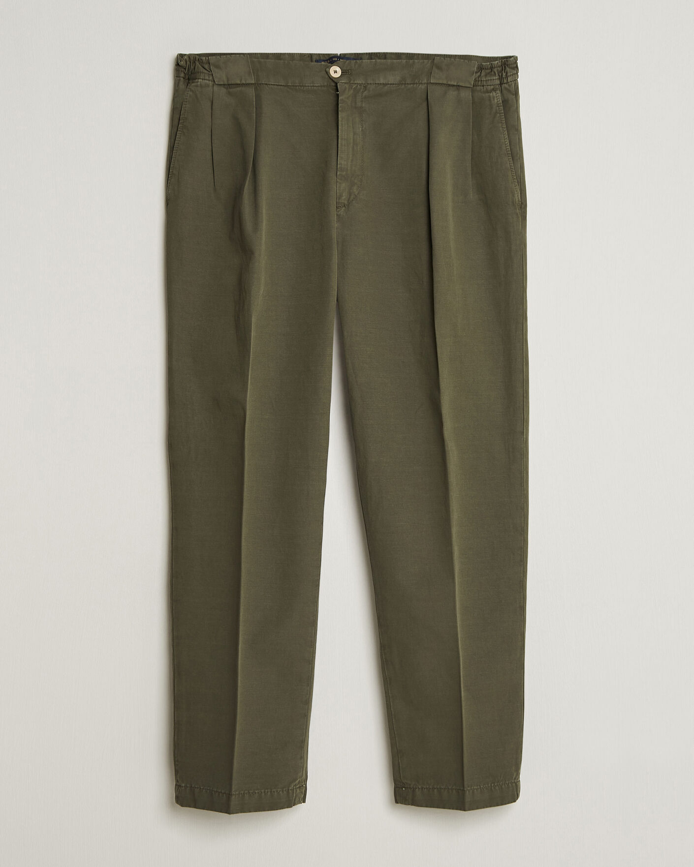 Herr | Byxor | Briglia 1949 | Portobello Loose Fit Cotton/Linen Trousers Olive
