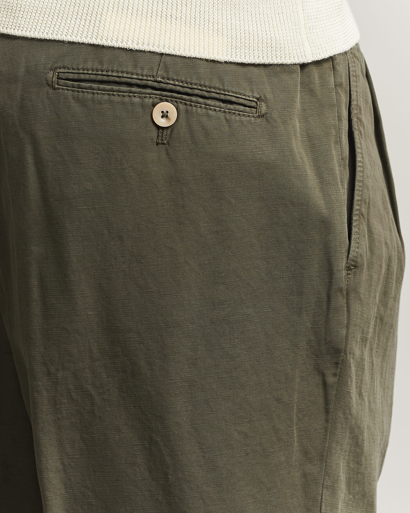 Herr | Byxor | Briglia 1949 | Portobello Loose Fit Cotton/Linen Trousers Olive