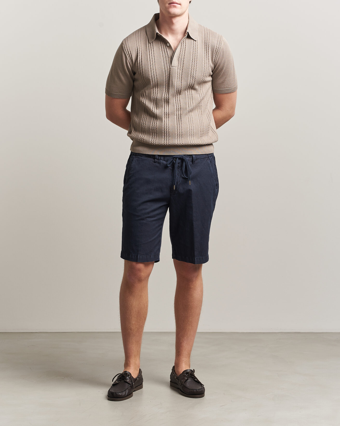 Herr | Shorts | Briglia 1949 | Cotton/Linen Drawstring Shorts Navy