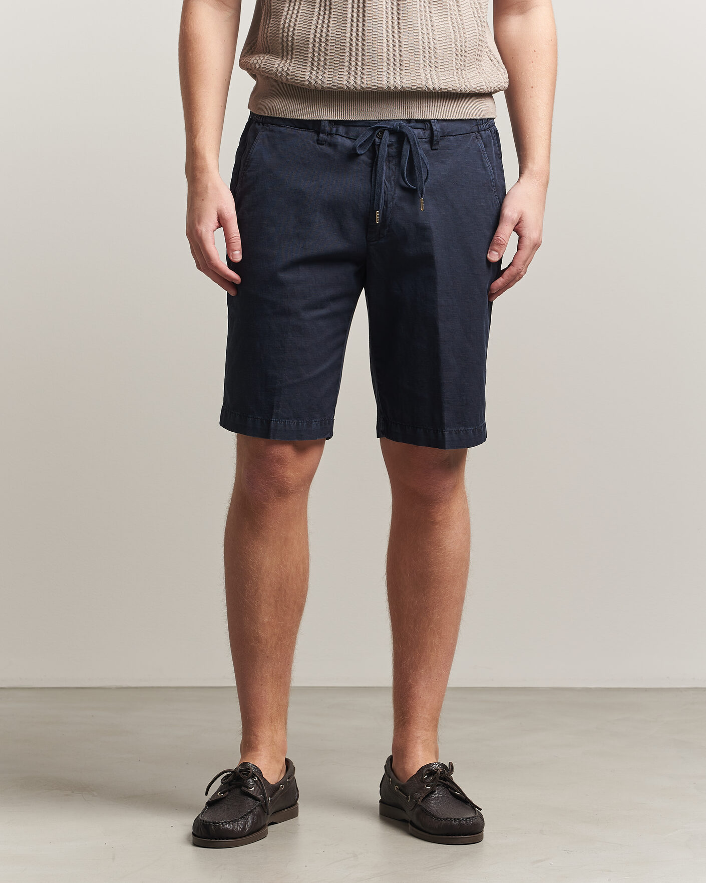 Herr | Shorts | Briglia 1949 | Cotton/Linen Drawstring Shorts Navy