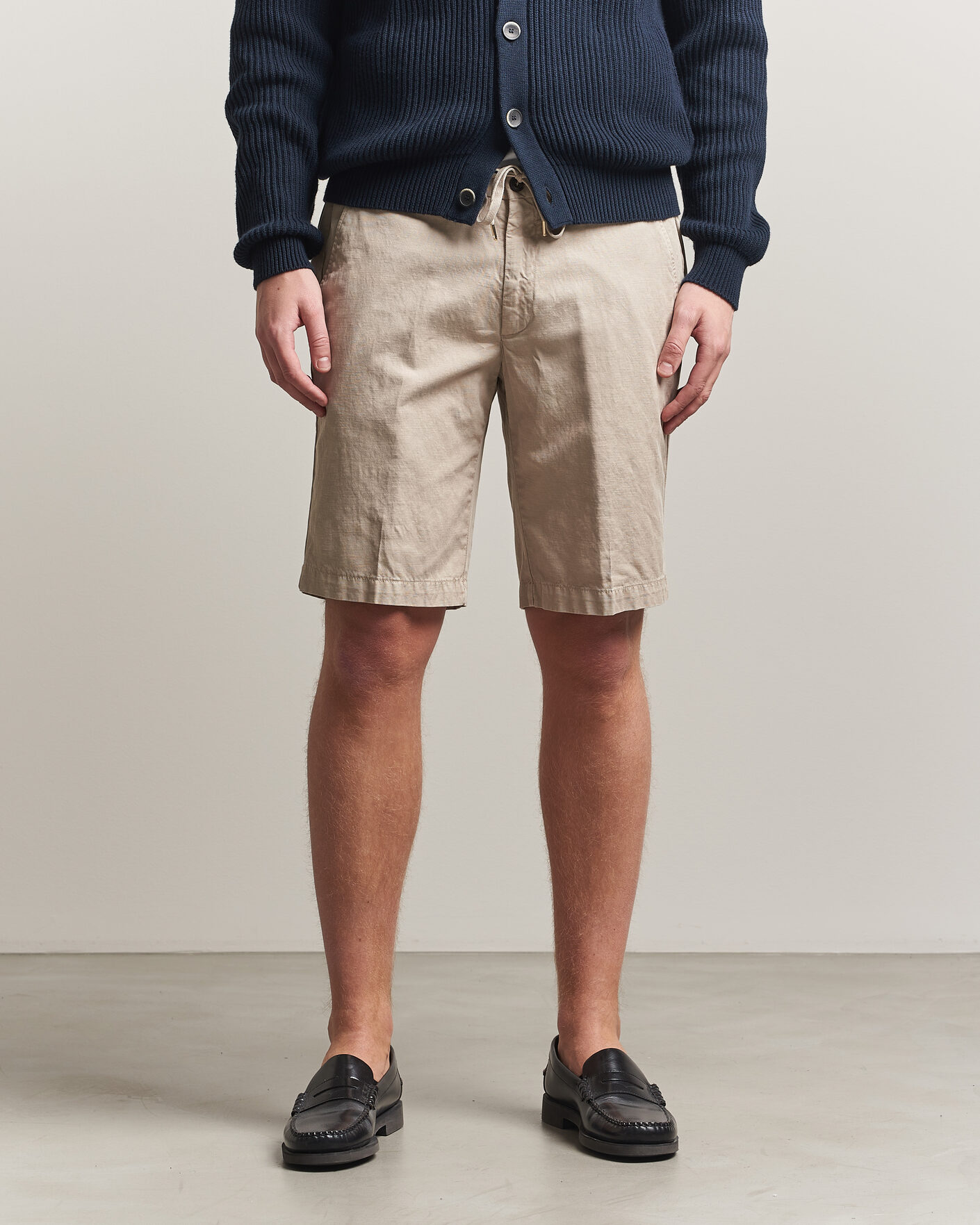Herr | Shorts | Briglia 1949 | Cotton/Linen Drawstring Shorts Beige