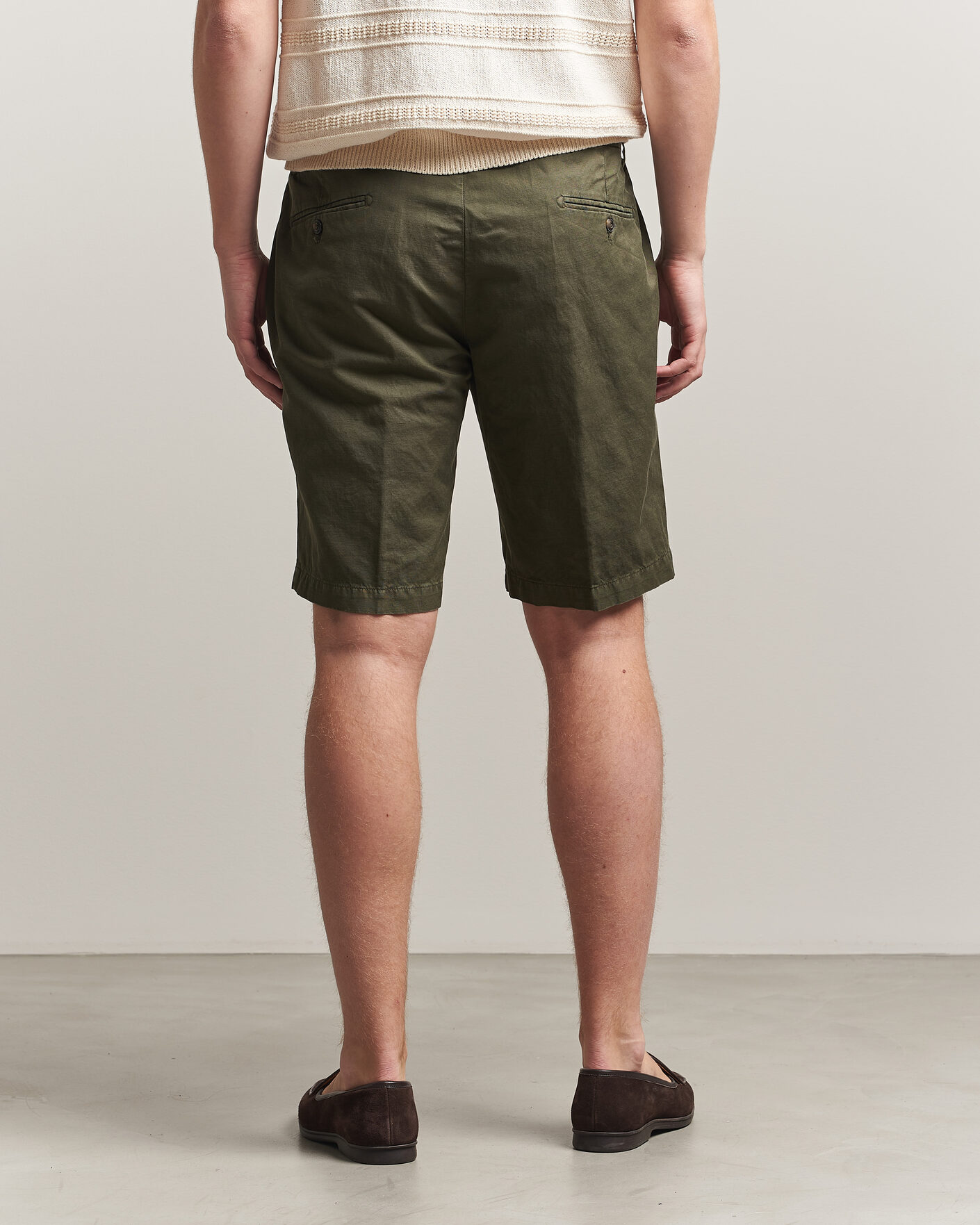 Herr | Shorts | Briglia 1949 | Cotton/Linen Drawstring Shorts Olive