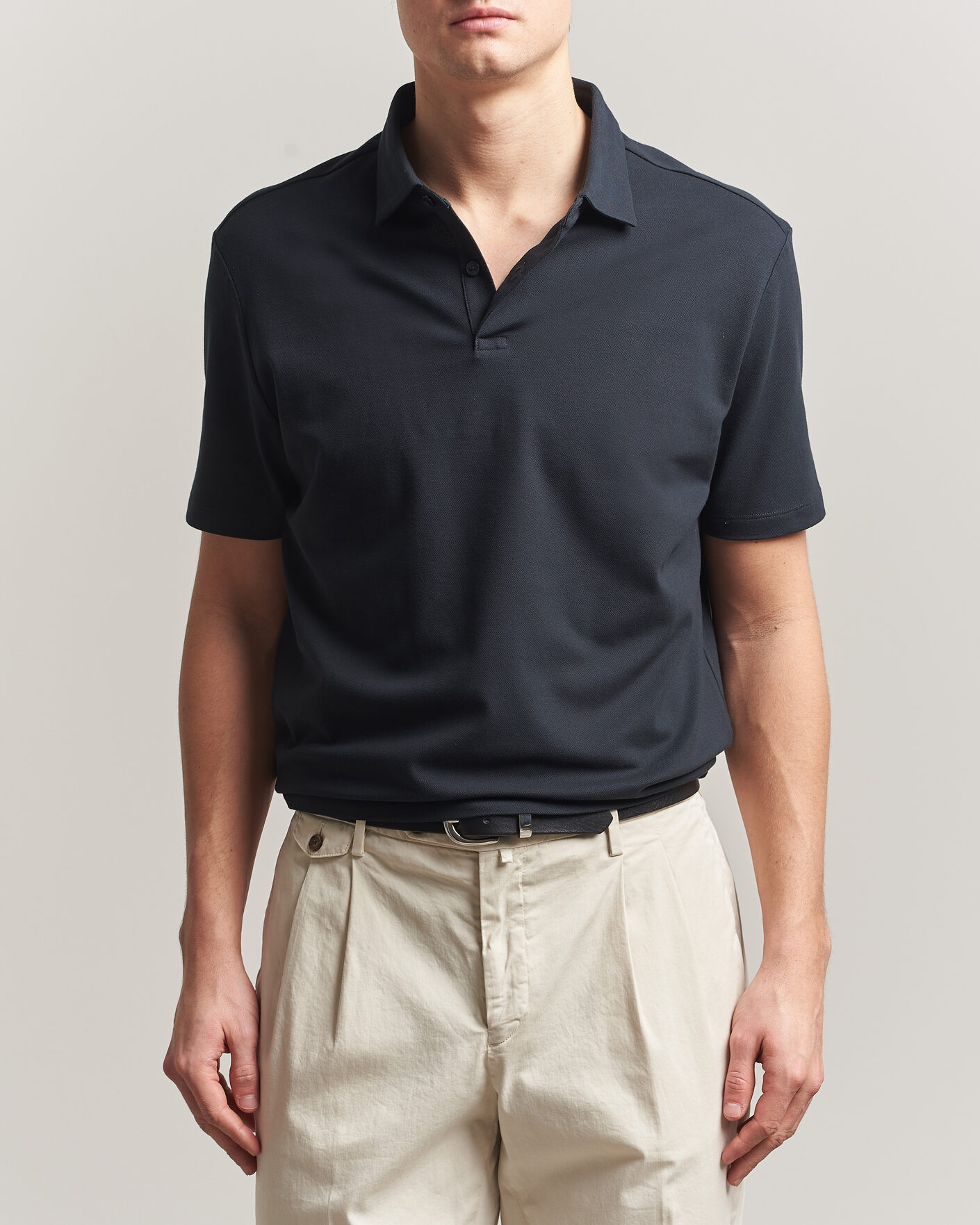 Herr | Pikéer | Charles Tyrwhitt | Smart Stretch Pique Polo Black