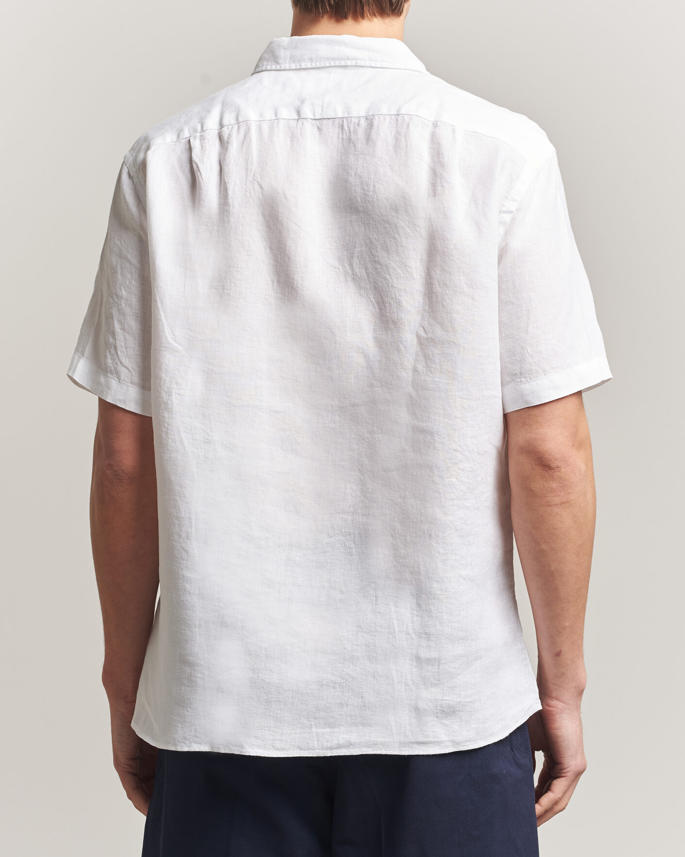 Herr | Skjortor | Charles Tyrwhitt | Pure Linen Short Sleeve Slim Fit Shirt White