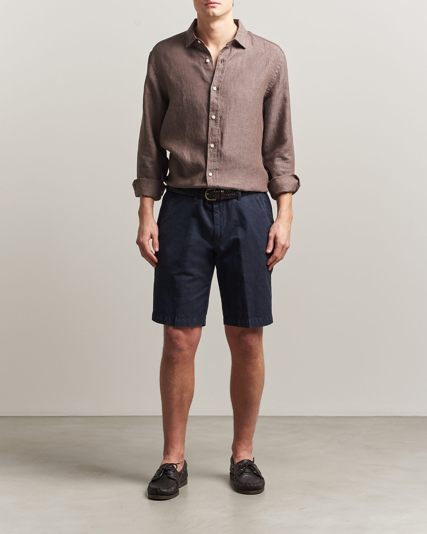 Herr | Skjortor | Charles Tyrwhitt | Pure Linen Slim Fit Shirt Mocha