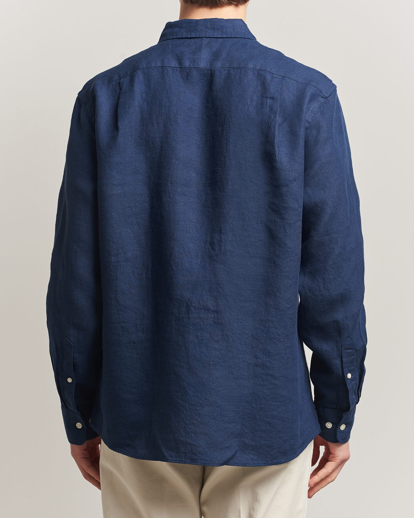 Herr | Skjortor | Charles Tyrwhitt | Pure Linen Slim Fit Shirt Navy