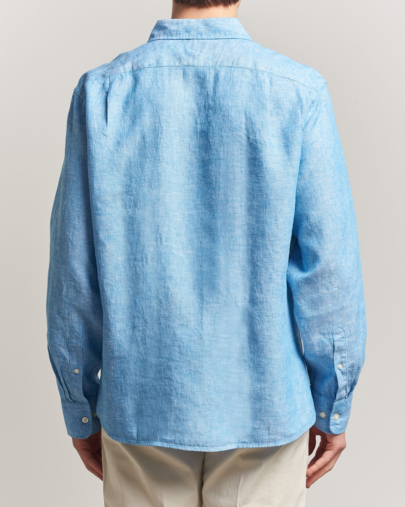 Herr | Skjortor | Charles Tyrwhitt | Pure Linen Slim Fit Shirt Ocean Blue