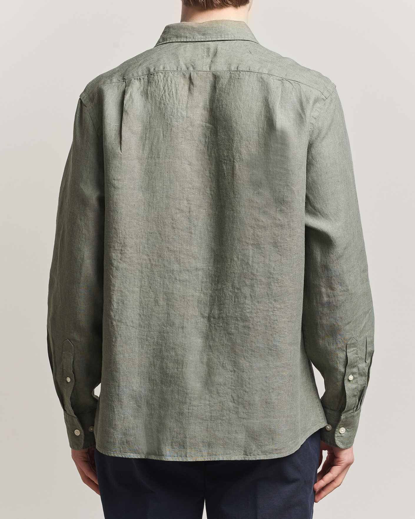 Herr | Skjortor | Charles Tyrwhitt | Pure Linen Slim Fit Shirt Olive Green