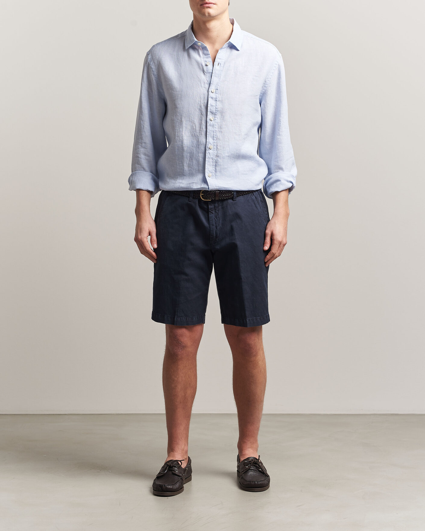 Herr | Skjortor | Charles Tyrwhitt | Pure Linen Slim Fit Shirt Sky Blue