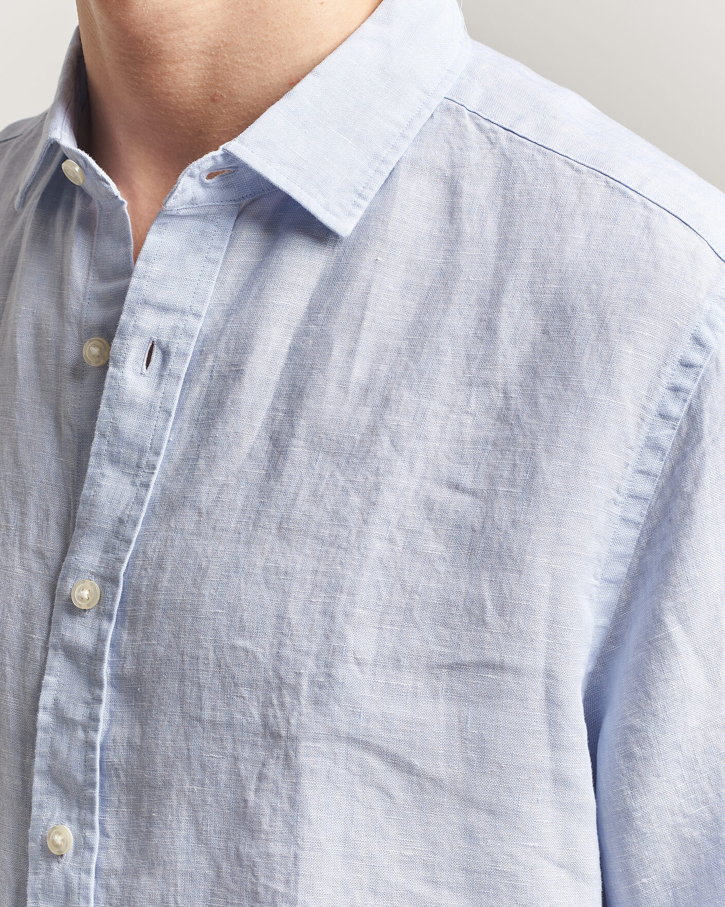 Herr | Skjortor | Charles Tyrwhitt | Pure Linen Slim Fit Shirt Sky Blue