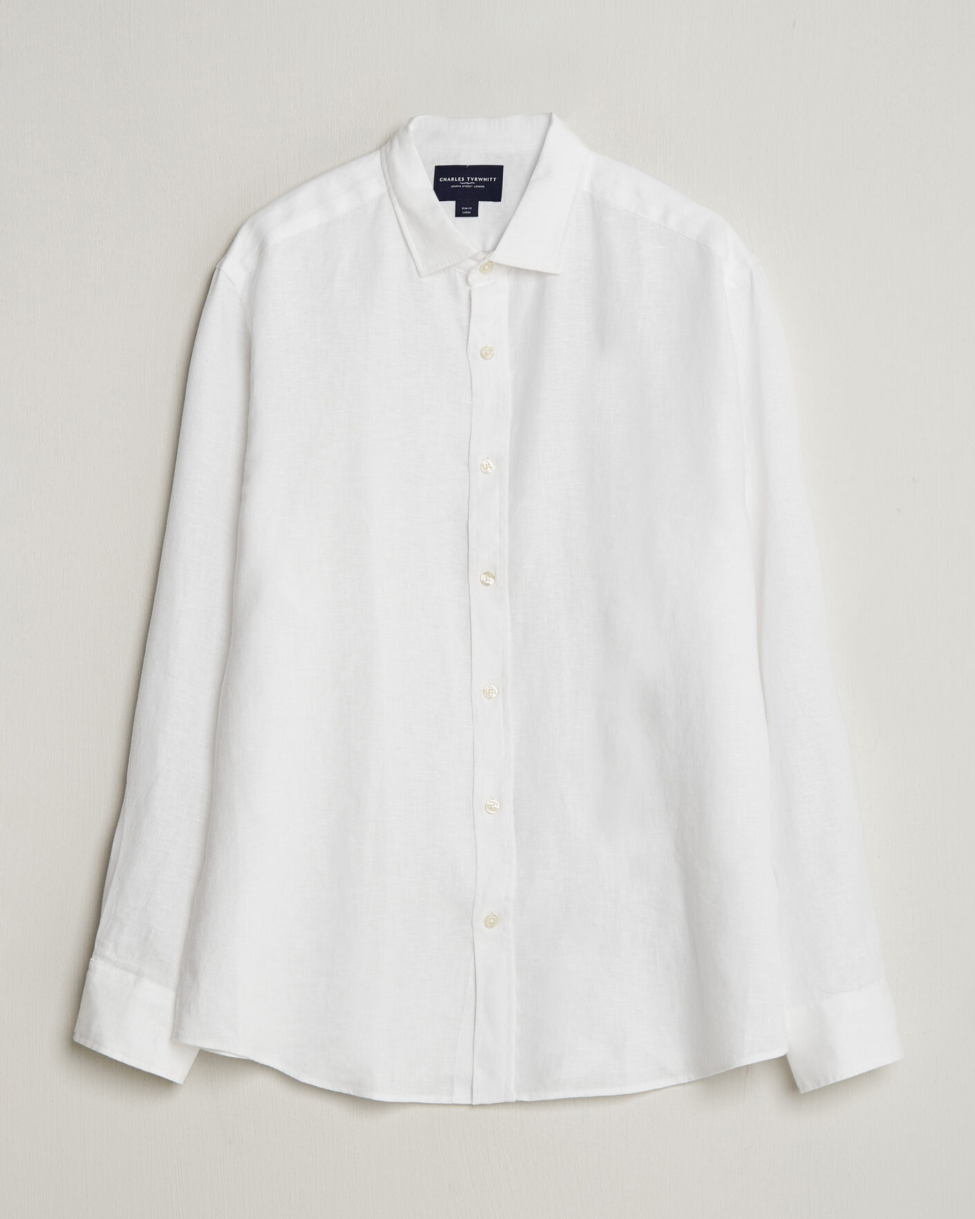 Herr | Skjortor | Charles Tyrwhitt | Pure Linen Slim Fit Shirt White