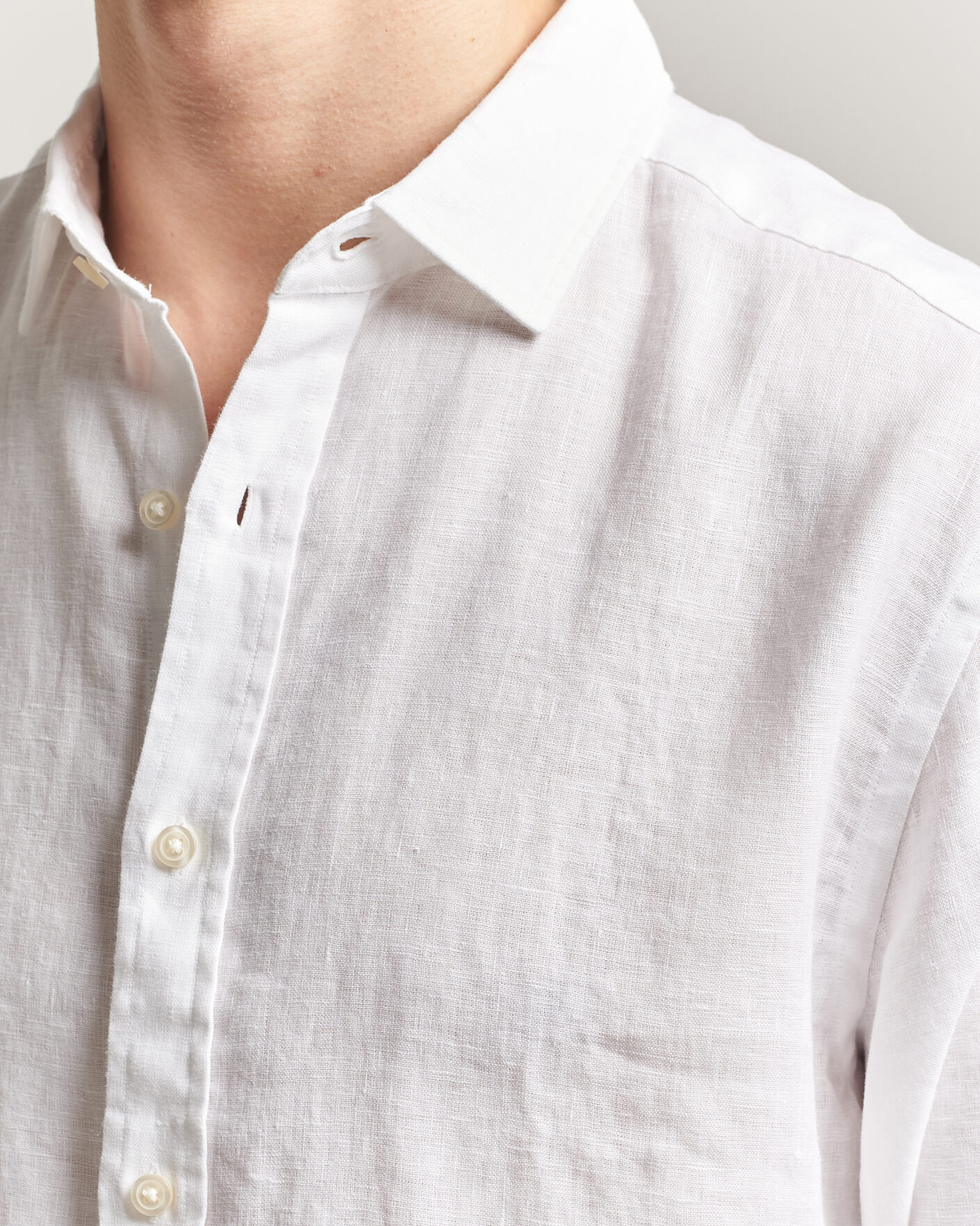 Herr | Skjortor | Charles Tyrwhitt | Pure Linen Slim Fit Shirt White