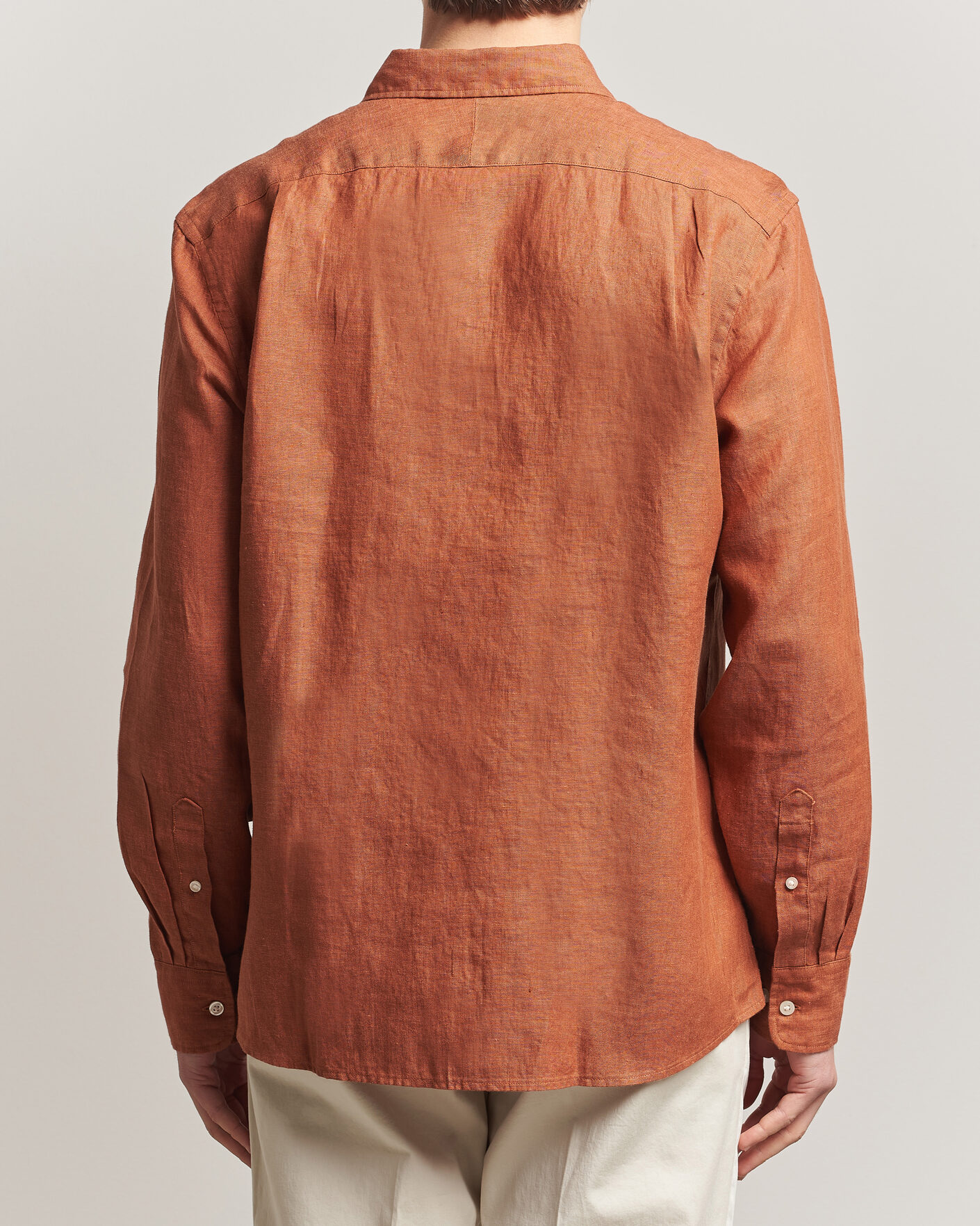 Herr | Skjortor | Charles Tyrwhitt | Pure Linen Slim Fit Shirt Burnt Orange