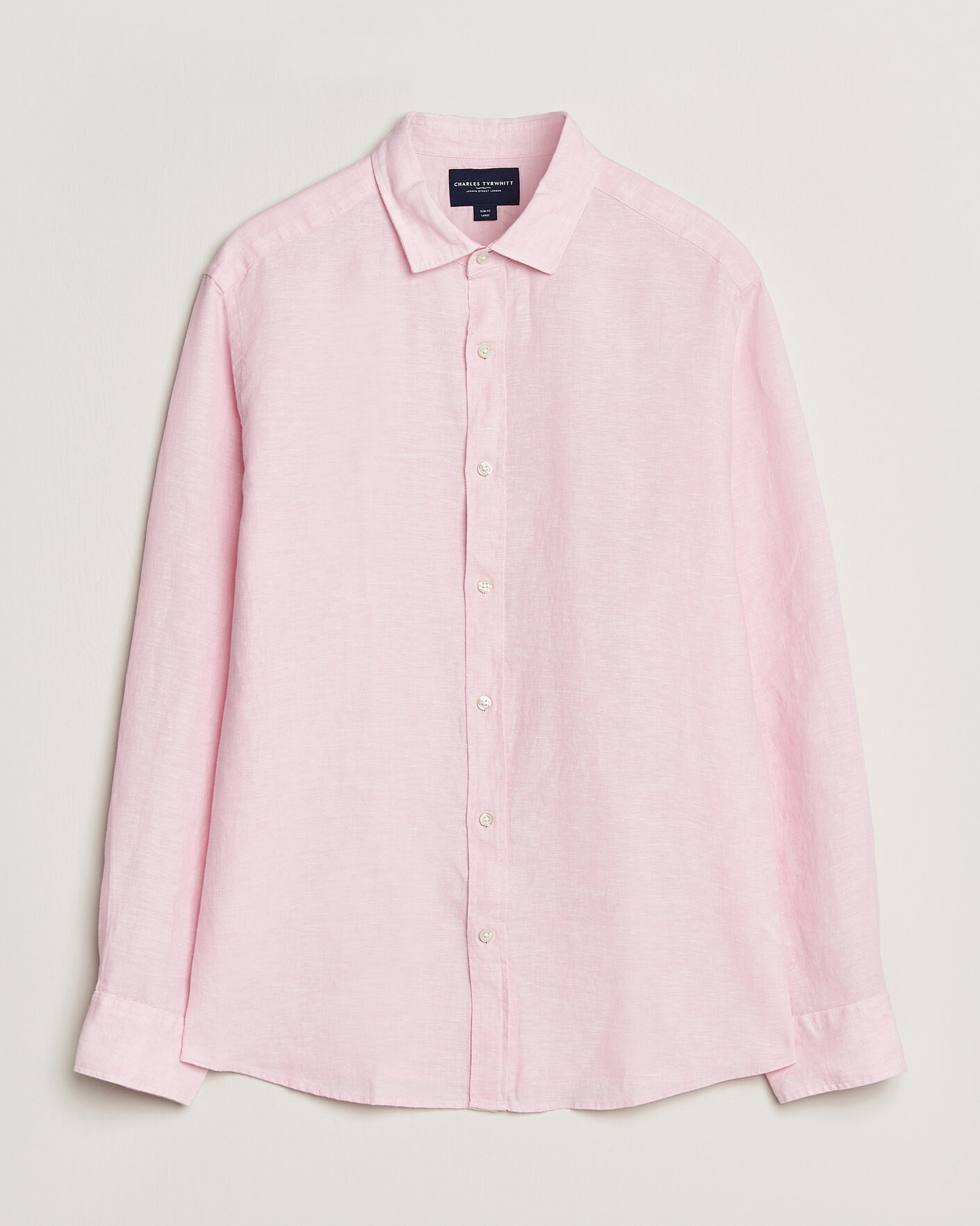 Herr | Skjortor | Charles Tyrwhitt | Pure Linen Slim Fit Shirt Pink